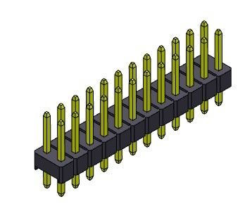 کانکتور پین هدر 2.54 میلی متری دو ردیفه DIP TYPE 2*2PIN به 2*40PIN H=2.54MM