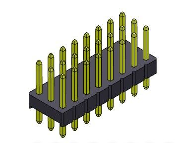 کانکتور پین هدر 2.54 میلی متری سه ردیف DIP TYPE 3*2PIN به 3*40PIN H=2.54MM
