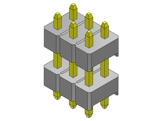 پین هدر 1000MΩ 2.54mm Dual Row DIP TYPE 2*2PIN to 2*40PIN H=2.54MM