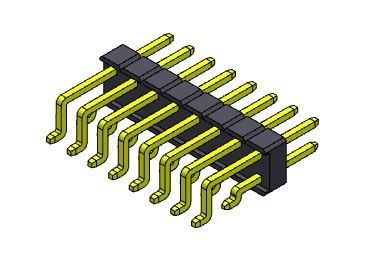 کانکتور پین هدر 2.54 میلی متری تک ردیف SMT TYPE 2*2PIN به 2*40PIN H=2.54MM