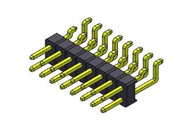 کانکتور پین هدر 2.54 میلی متری تک ردیف SMT TYPE 2*2PIN به 2*40PIN H=2.54MM