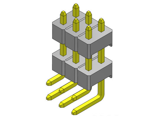 کانکتور پین هدر 2.54 میلی متری دو ردیفه R/A TYPE 2*2PIN به 2*40PIN H=2.54MM