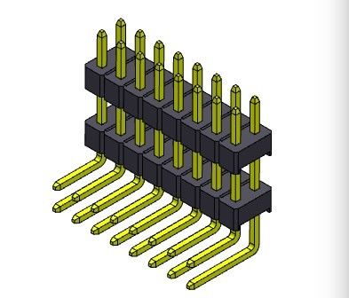 کانکتور پین هدر 2.54 میلی متری دو ردیفه R/A TYPE 2*2PIN به 2*40PIN H=2.54MM