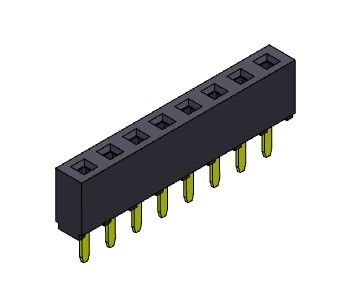 کانکتور هدر زن 2.54 میلی متری تک ردیف شیب TYPE 1*2PIN به 1*40PIN H=5.00mm