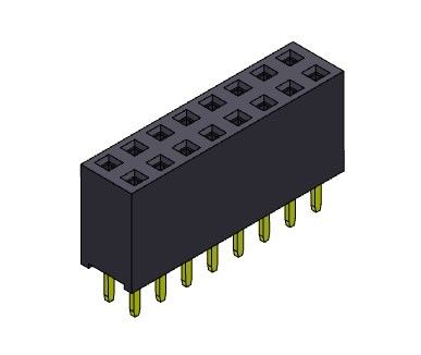 کانکتور هدر زن 2.54 میلی متری دو ردیفه شیب TYPE 2*2PIN به 2*40PIN H=8.50mm