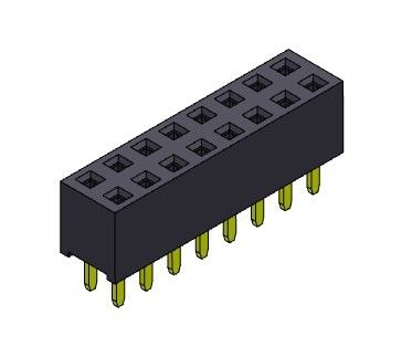 کانکتور هدر زن 2.54 میلی متری دو ردیفه شیب TYPE 2*2PIN به 2*40PIN H=5.65mm