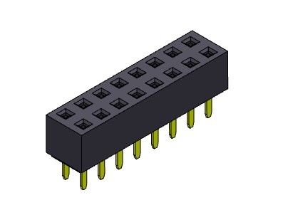 کانکتور هدر زن 2.54 میلی متری دو ردیفه شیب TYPE 2*2PIN به 2*40PIN H=5.00mm