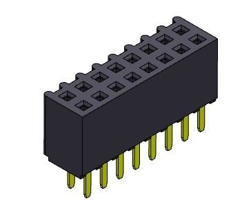 کانکتور هدر زن 2.54 میلی متری دو ردیفه شیب TYPE 2*2PIN به 2*40PIN H=8.50mm