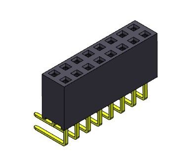 R/A Dip TYPE 2.54 mm Pitch Female Header 1*2PIN to 1*40PIN H=8.50mm