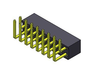 2.54 میلی متر دو ردیف R/A Dip TYPE PCB Header Connector 2*2PIN به 2*40PIN