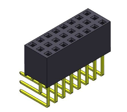 کانکتور هدر PCB زن 2.54 میلی متری سه ردیف R/A شیب TYPE 3*3PIN به 3*40PIN