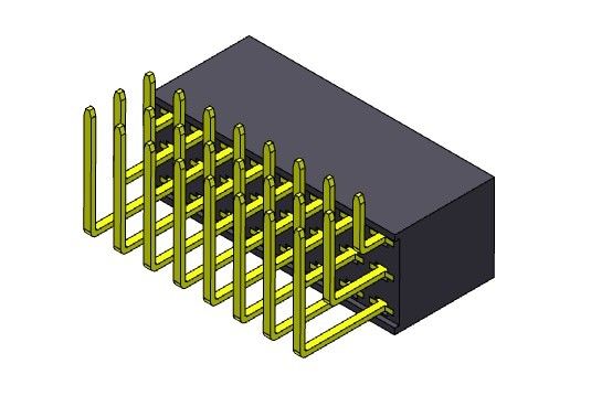 کانکتور هدر PCB زن 2.54 میلی متری سه ردیف R/A شیب TYPE 3*3PIN به 3*40PIN