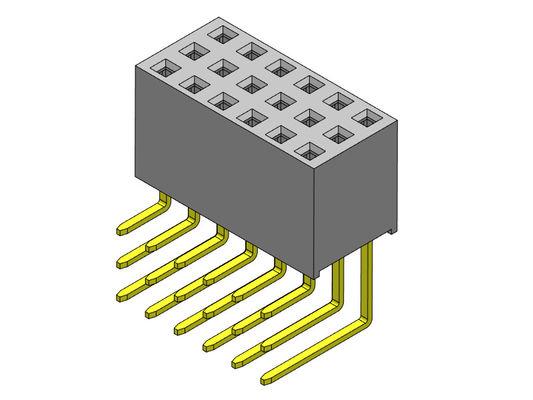 کانکتور هدر PCB زن 2.54 میلی متری سه ردیف R/A شیب TYPE 3*3PIN به 3*40PIN