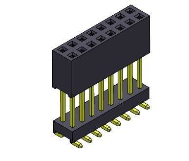 رابط هدر زن 2.54 میلی‌متری دو ردیفه بالابر مطبوعات Fit SMT نوع 2*3PIN به 2*40PIN