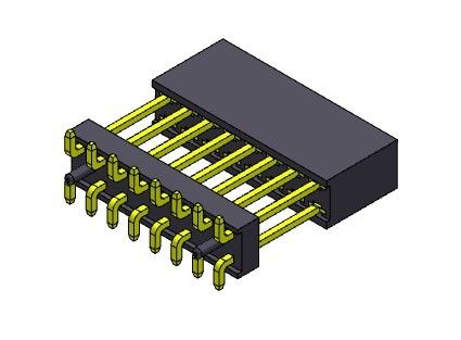 رابط هدر زن 2.54 میلی‌متری دو ردیفه بالابر مطبوعات Fit SMT نوع 2*3PIN به 2*40PIN