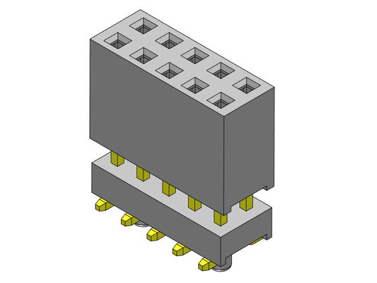 رابط هدر زن 2.54 میلی‌متری دو ردیفه بالابر مطبوعات Fit SMT نوع 2*3PIN به 2*40PIN