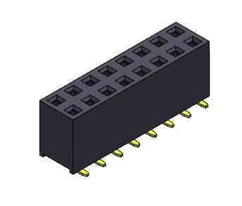 کانکتور هدر زن 2.54 میلی متری دو ردیف SMT TYPE 2*2PIN به 2*40PIN H=7.10mm