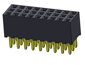 کانکتور هدر زن 2.00 میلی متر سه ردیف شیب TYPE 3*2PIN به 3*40PIN H=6.35mm