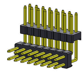 کانکتور پین هدر 2.00 میلی‌متری Dual Row Stack R/A TYPE 2*2PIN to 2*40PIN