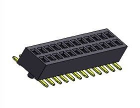 کانکتور هدر زن 1.27 میلی متری دو ردیفه با گیره SMT نوع 1*3PIN به 1*40PIN H=2.00mm