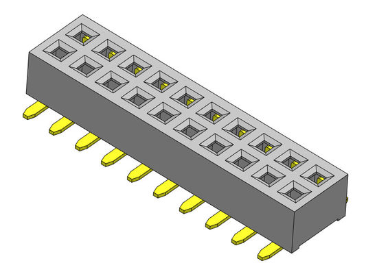 کانکتور هدر زن 1.27 میلی متری دو ردیفه با گیره SMT نوع 1*3PIN به 1*40PIN H=2.00mm