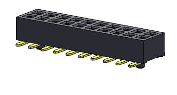 کانکتور هدر زن 1.27 میلی متری دو ردیفه با گیره SMT نوع 1*3PIN به 1*40PIN H=2.00mm