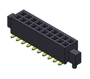 کانکتور هدر زن 1.27 میلی متری دو ردیفه با گیره SMT نوع 2*3PIN به 2*50PIN H=3.40mm