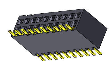 کانکتور هدر زن 1.27 میلی متری دو ردیفه ورودی Sild SMT نوع 2*2PIN به 2*40PIN H=3.45mm