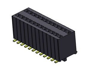 کانکتور هدر زن 1.27 میلی متری دو ردیفه با گیره SMT نوع 2*3PIN به 2*50PIN H=5.75mm