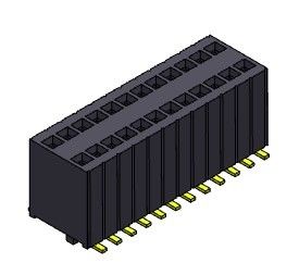 کانکتور هدر زن 1.27 میلی متری دو ردیفه با گیره SMT نوع 2*3PIN به 2*50PIN H=5.75mm