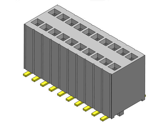 کانکتور هدر زن 1.27 میلی متری دو ردیفه با گیره SMT نوع 2*3PIN به 2*50PIN H=5.75mm