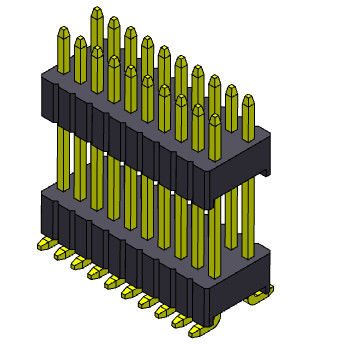 1.27*2.54mm دو ردیفه هدر زن پشته SMT مستقیم نوع 2*3PIN به 2*40PIN SQ0.46mm