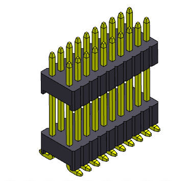 1.27*2.54mm دو ردیفه هدر زن پشته SMT مستقیم نوع 2*3PIN به 2*40PIN SQ0.46mm