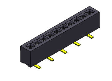 رابط سربرگ زن 1.00 میلی متر تک ردیف SMT نوع 1*2PIN تا 1*40PIN H=2.10mm