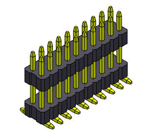 اتصال پین زن دو ردیفه 1.00 میلی متری پشته مستقیم SMT 2*2PIN به 2*40PIN
