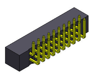 2 آمپر 2 میلی متر Pitch Box Header Dual Right Angle Type 2*8-2*25Pin