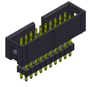 کانکتور هدر جعبه 2.54 میلی متری دو ردیفه با شیب مستقیم 2*3-2*32 ​​پین 3AMP