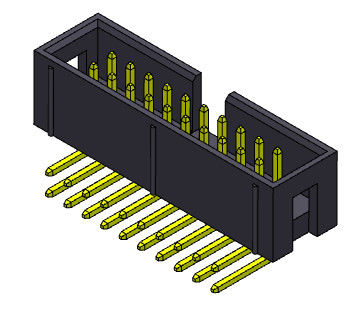 هدر جعبه دو ردیفه 2.54 میلی متری زاویه راست نوع 2*3-2*32 ​​پین Nylot6T 3AMP