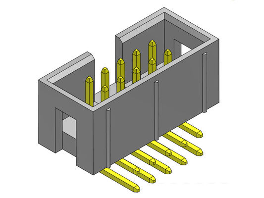 هدر جعبه دو ردیفه 2.54 میلی متری زاویه راست نوع 2*3-2*32 ​​پین Nylot6T 3AMP