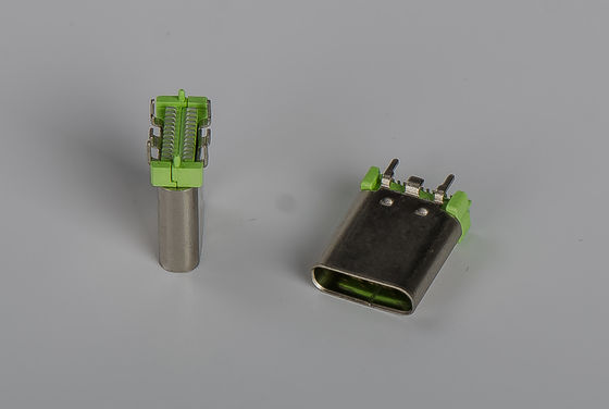 نوع SMT کانکتورهای ورودی خروجی USB C 3.1 کانکتور عمودی 180 درجه